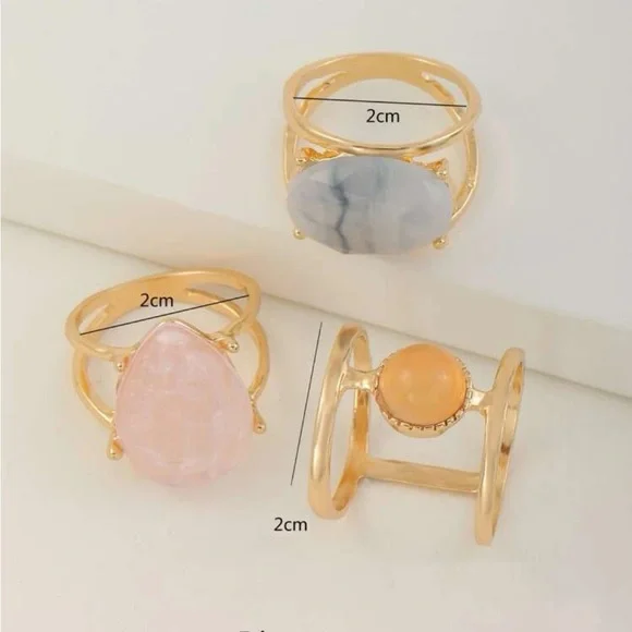 Textured Stone Decor Ring - Picture 3 of 7